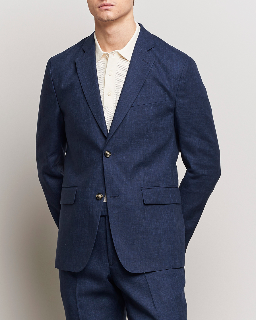Homme | Blazers | J.Lindeberg | Hopper Super Linen Blazer Navy