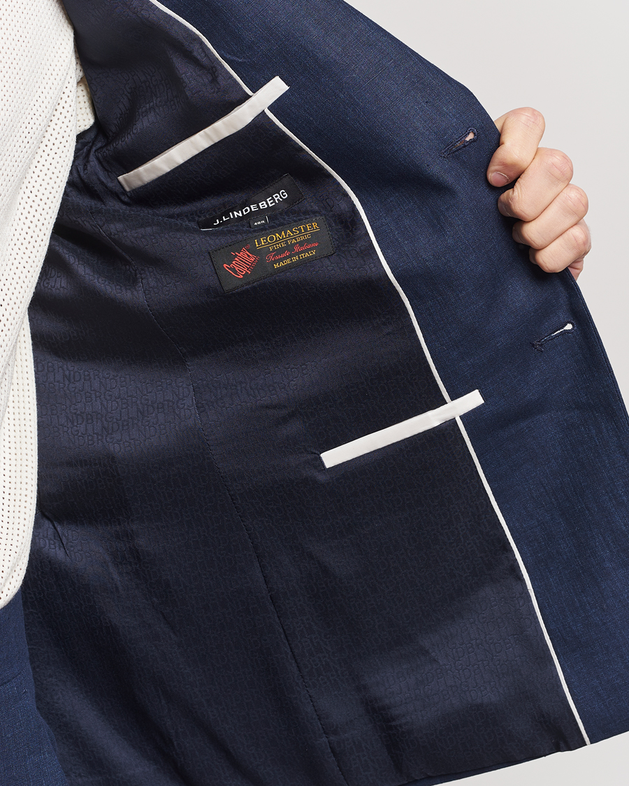 Homme | Blazers | J.Lindeberg | Hopper Super Linen Blazer Navy