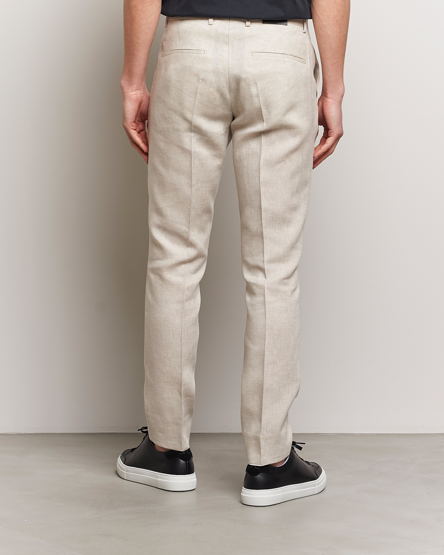 Homme | Pantalons | J.Lindeberg | Grant Super Linen Trousers Moonbeam