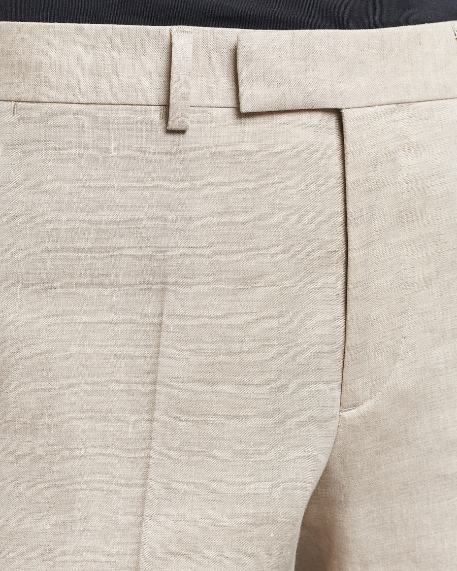 Homme | Pantalons | J.Lindeberg | Grant Super Linen Trousers Moonbeam