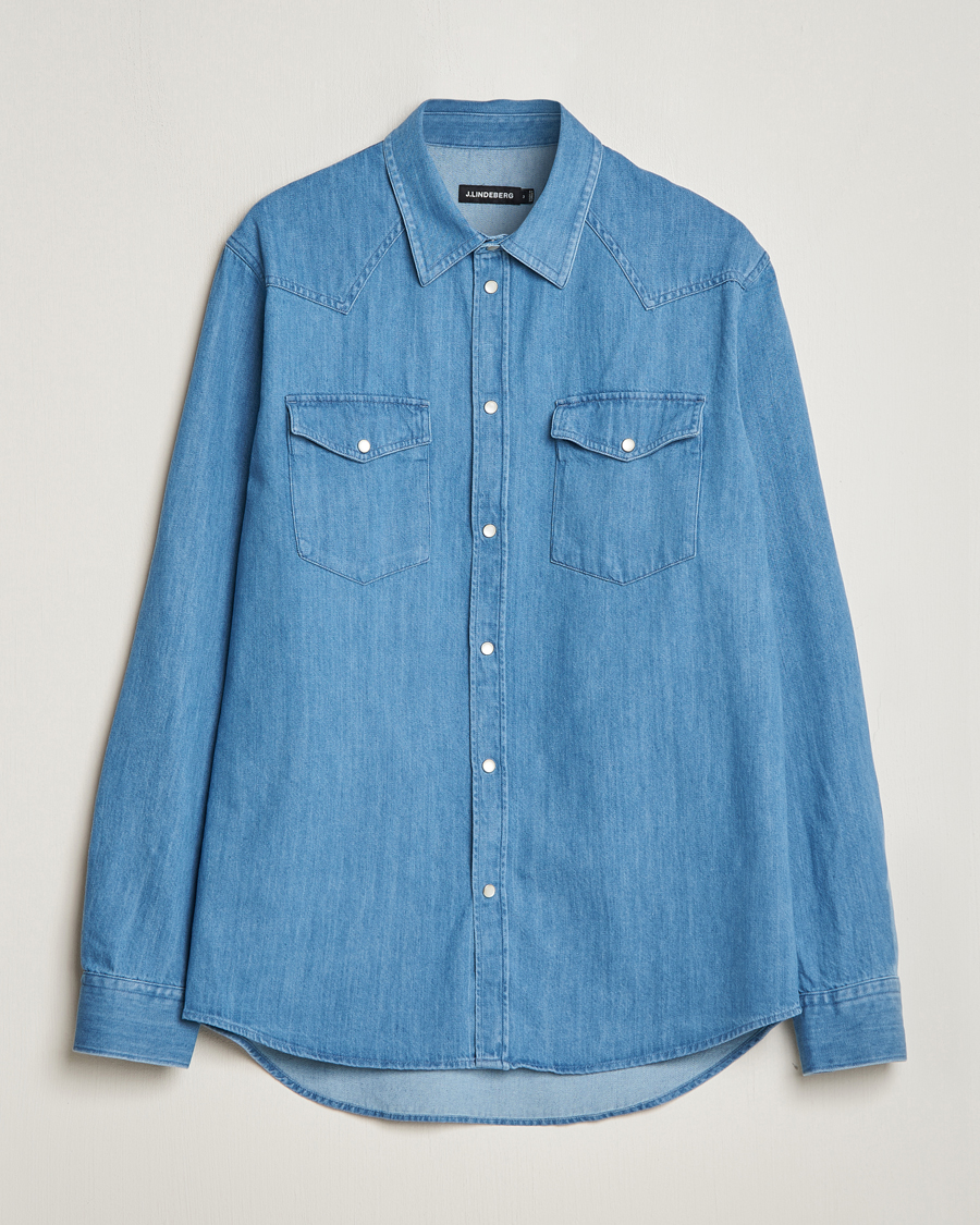 Homme | Chemises | J.Lindeberg | Carson Denim Shirt Bijou Blue