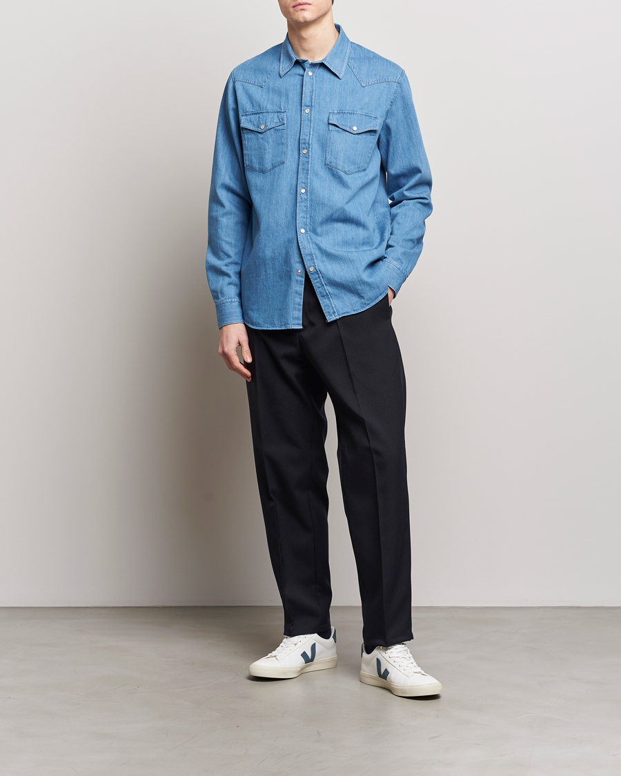 Homme | Chemises | J.Lindeberg | Carson Denim Shirt Bijou Blue