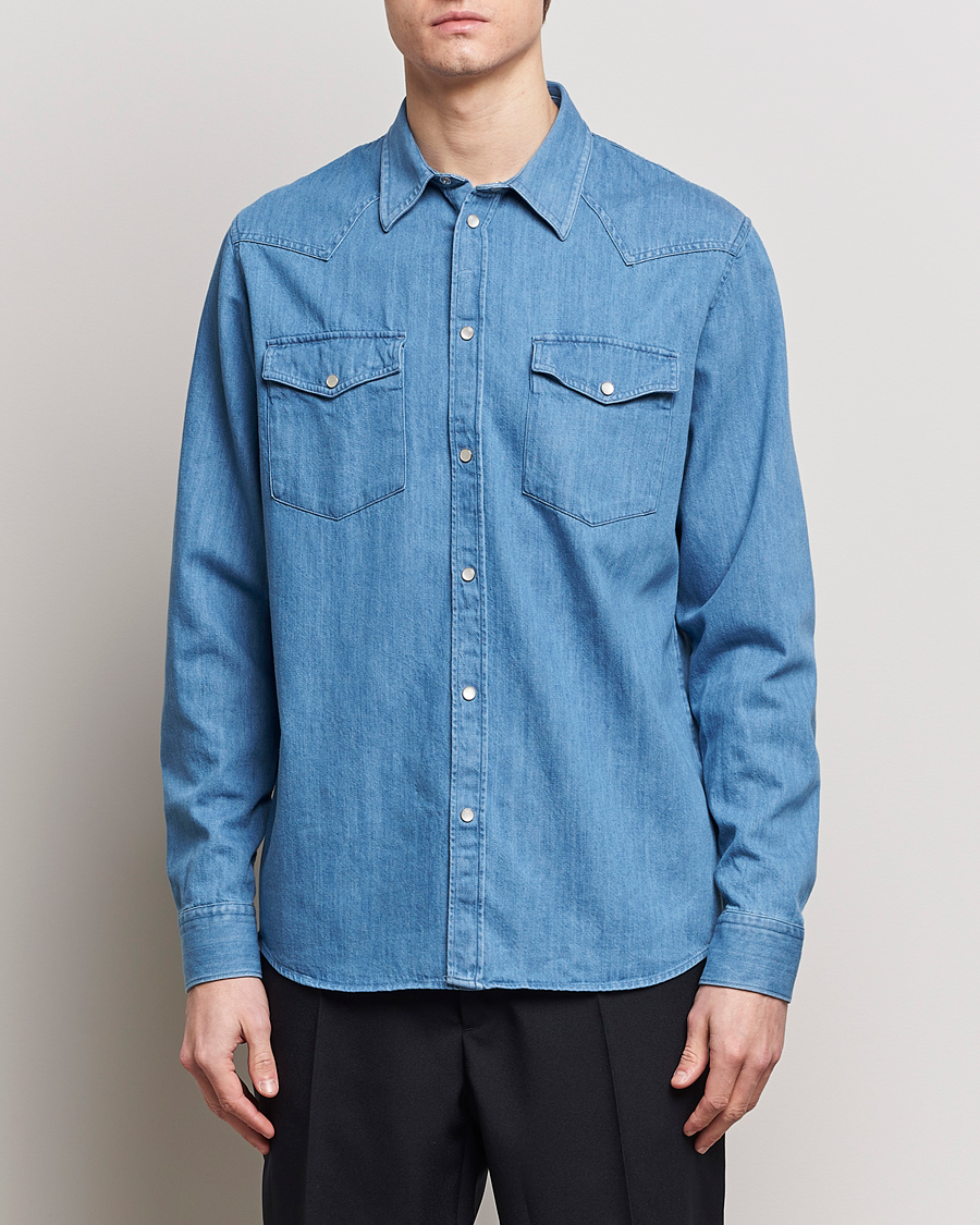 Homme | Chemises En Denim | J.Lindeberg | Carson Denim Shirt Bijou Blue