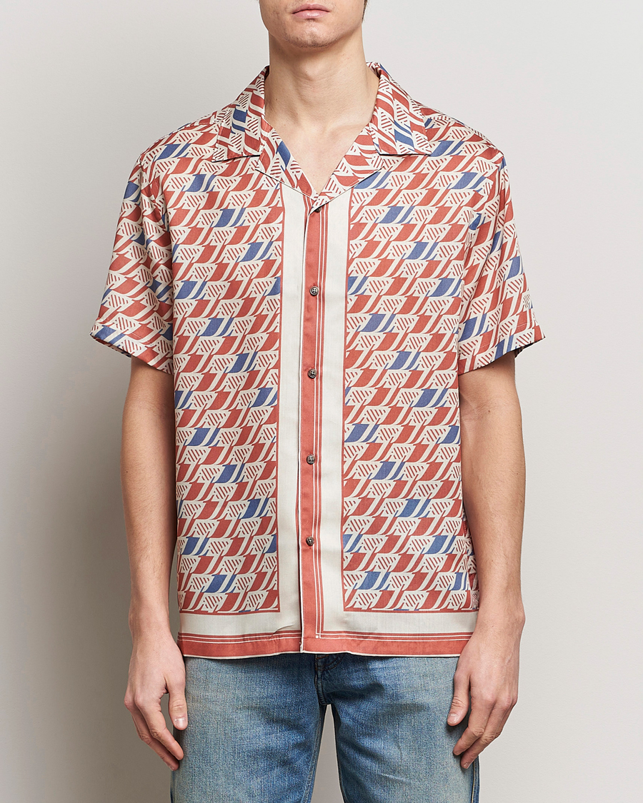 Homme | Chemises À Manches Courtes | J.Lindeberg | Elio Tencel Moto Print Short Sleeve Shirt Multi