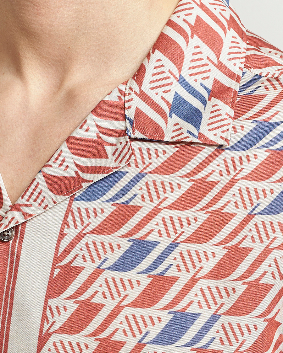 Homme | Chemises | J.Lindeberg | Elio Tencel Moto Print Short Sleeve Shirt Multi