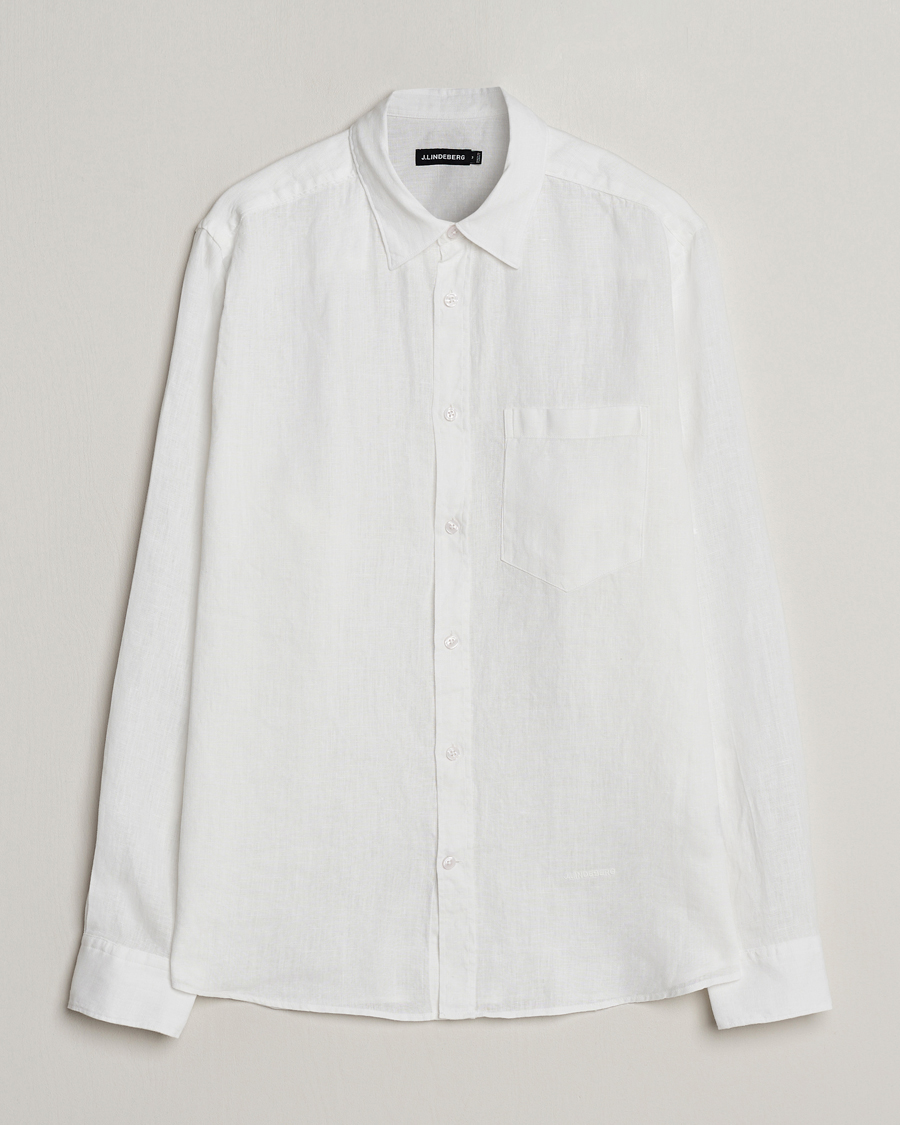 Homme | Chemises | J.Lindeberg | Regular Fit Clean Linen Shirt White