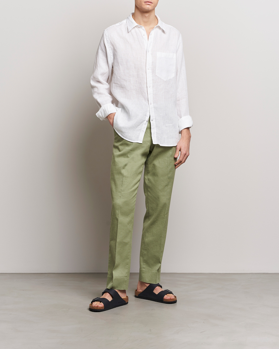 Homme | Chemises | J.Lindeberg | Regular Fit Clean Linen Shirt White