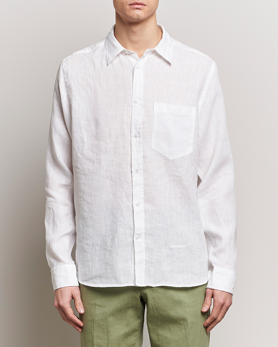 Homme | Chemises En Lin | J.Lindeberg | Regular Fit Clean Linen Shirt White