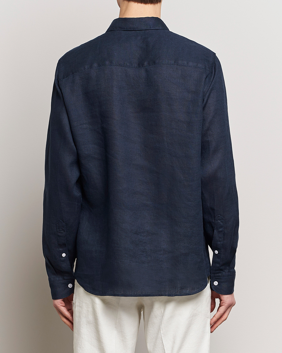 Homme | Chemises | J.Lindeberg | Regular Fit Clean Linen Shirt Navy