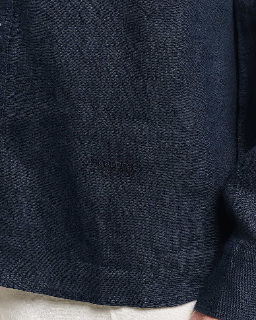 Homme | Chemises | J.Lindeberg | Regular Fit Clean Linen Shirt Navy