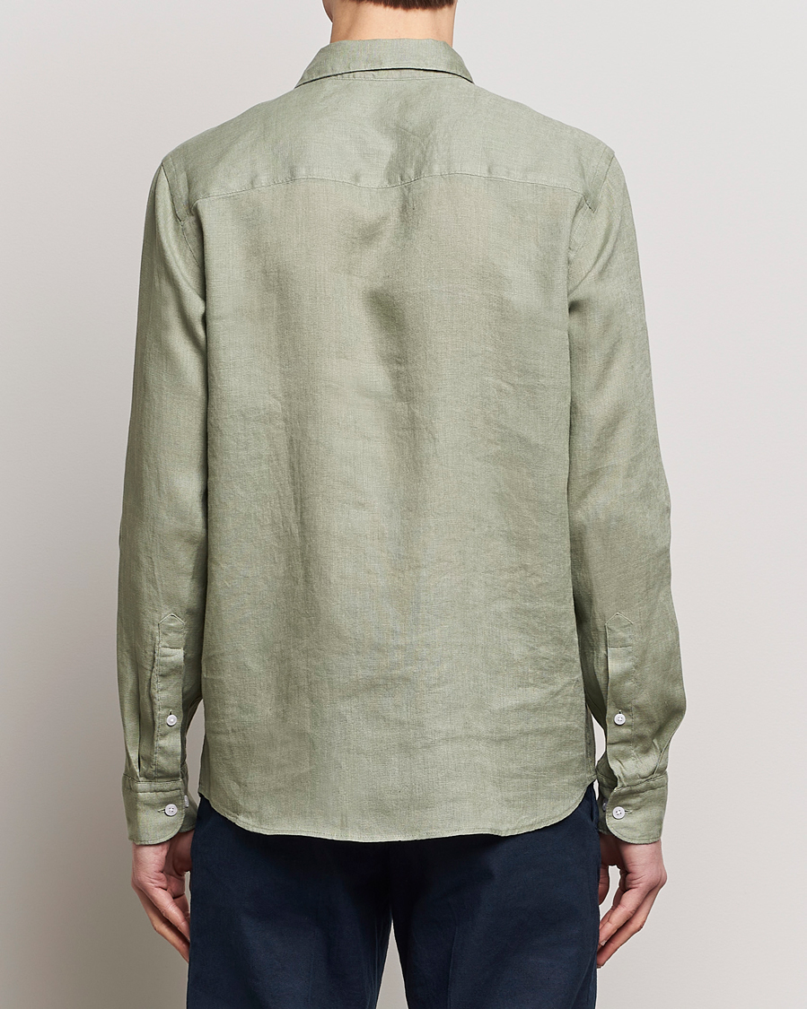 Homme | Chemises | J.Lindeberg | Regular Fit Clean Linen Shirt Oil Green