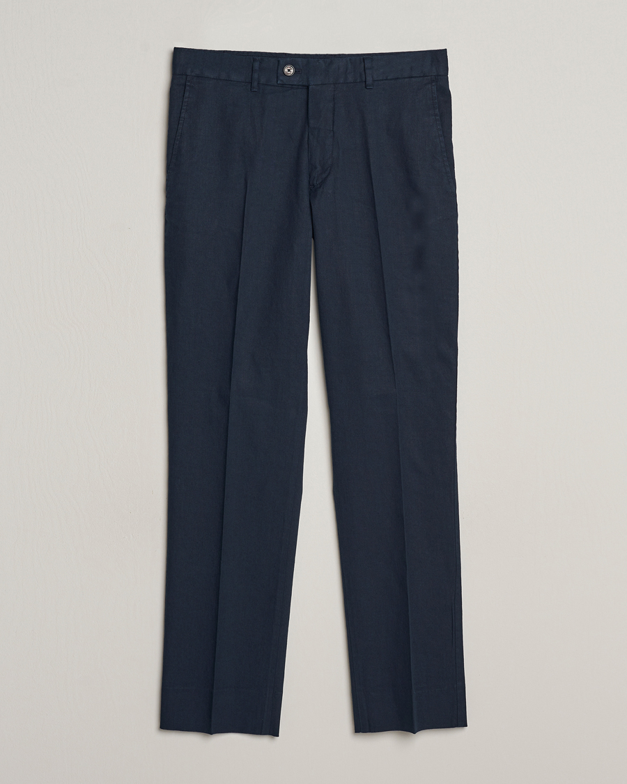 Homme | Pantalons | J.Lindeberg | Lois Cotton/Linen Stretch Pants Navy