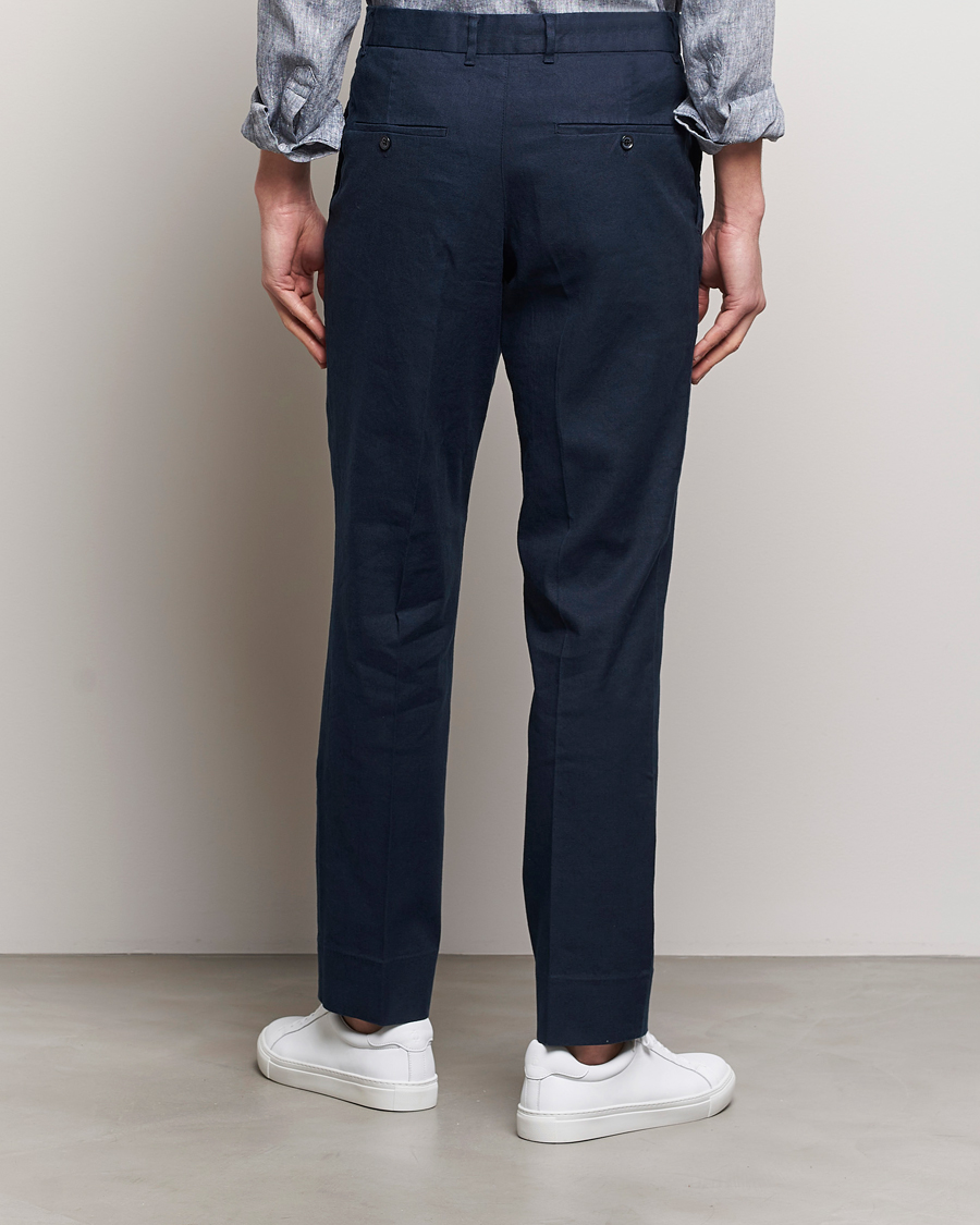 Homme | Pantalons | J.Lindeberg | Lois Cotton/Linen Stretch Pants Navy