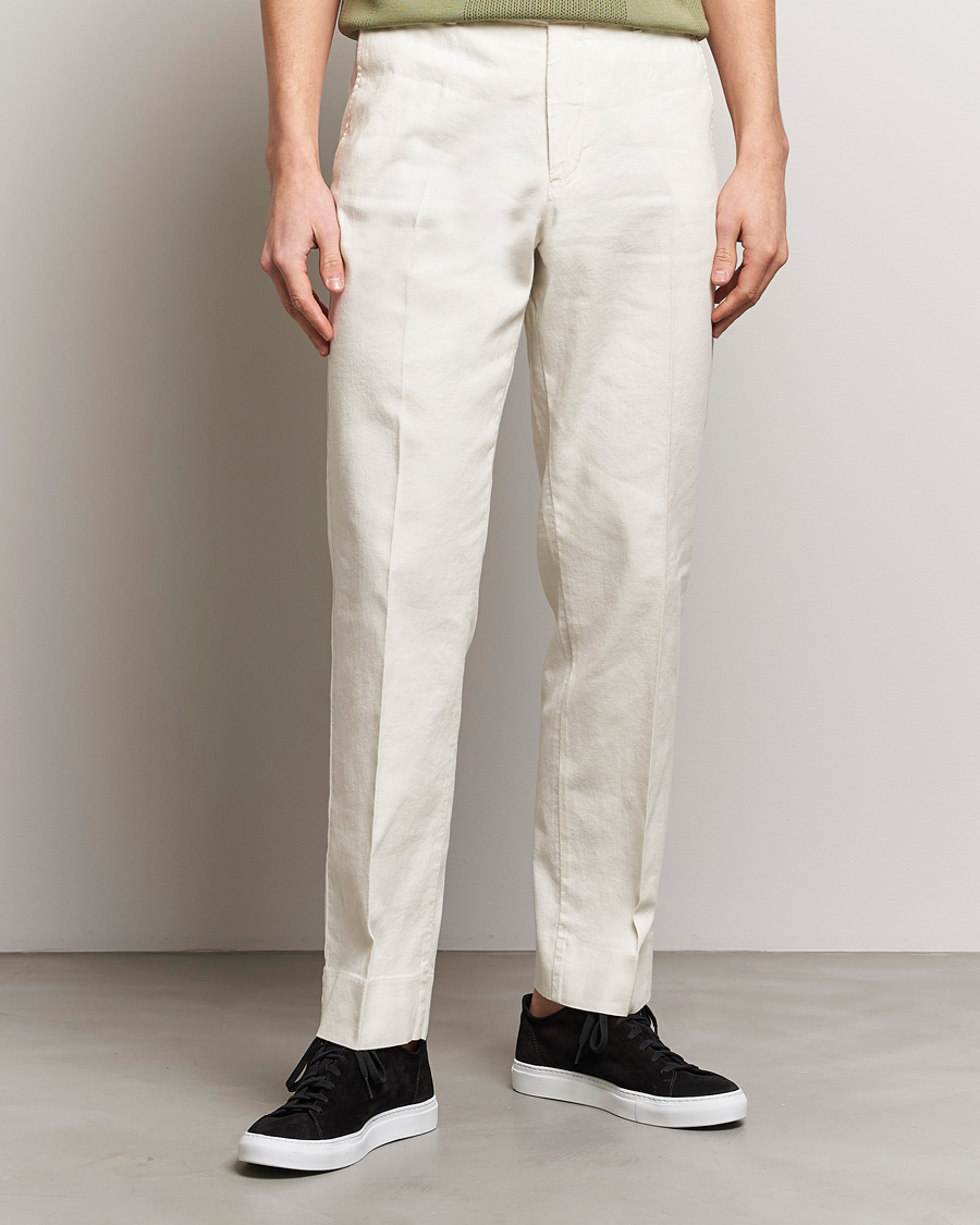Homme | Pantalons En Lin | J.Lindeberg | Lois Cotton/Linen Stretch Pants Cloud White