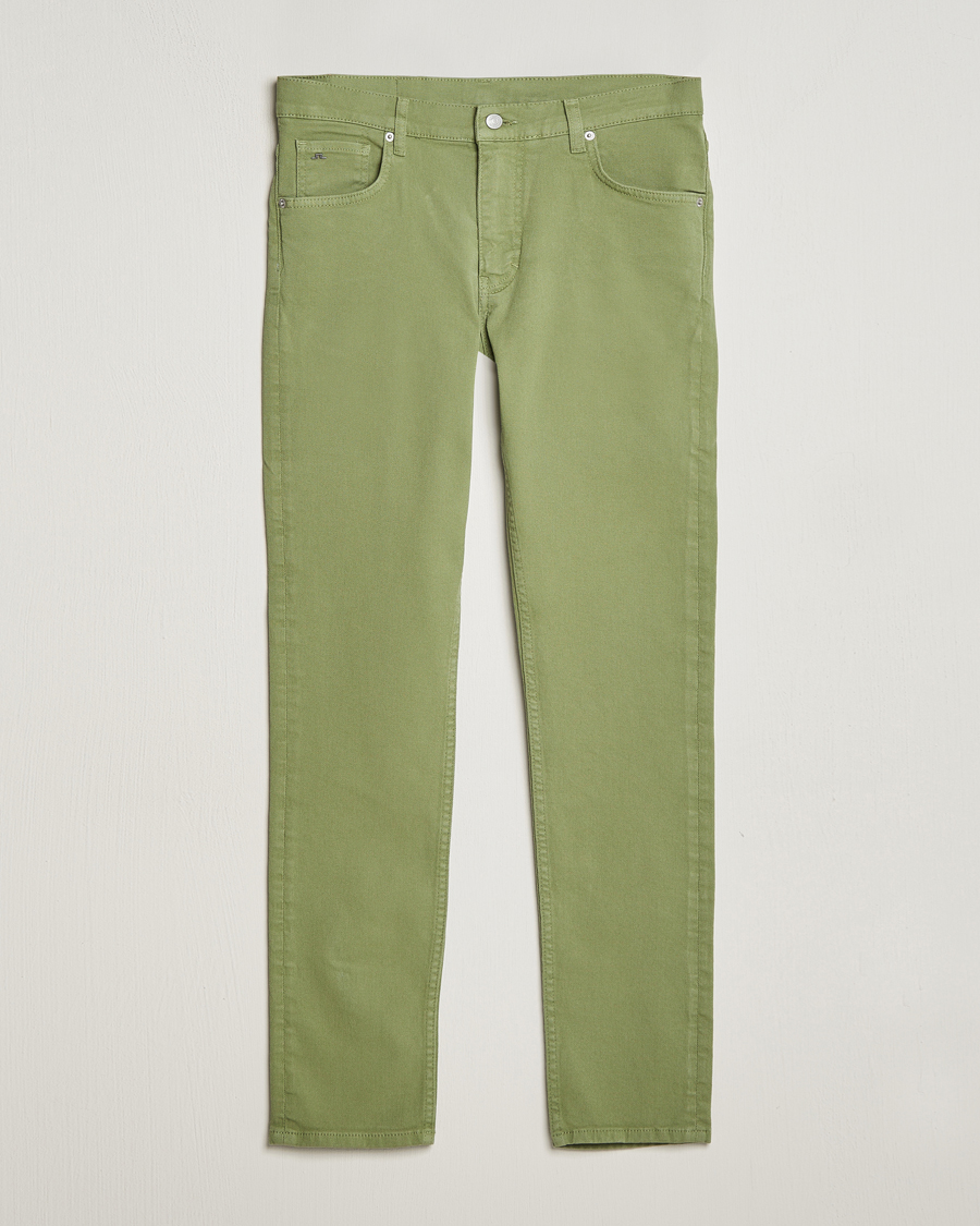 Homme | Pantalons | J.Lindeberg | Jay Twill Slim Stretch 5-Pocket Trousers Oil Green