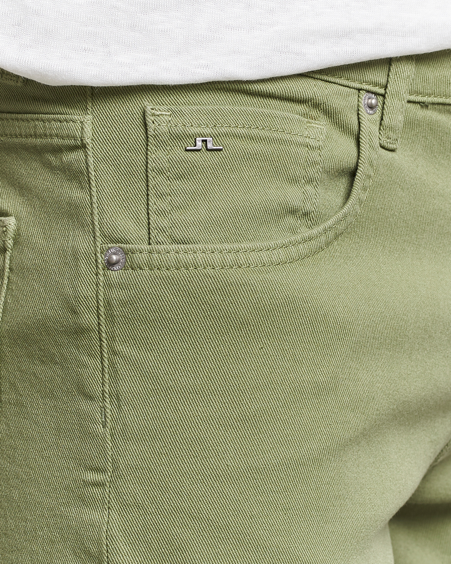 Homme | Pantalons | J.Lindeberg | Jay Twill Slim Stretch 5-Pocket Trousers Oil Green
