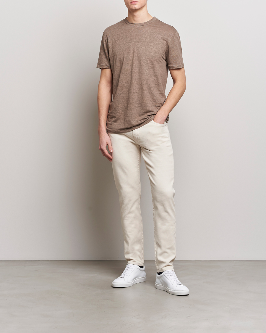 Homme | Pantalons | J.Lindeberg | Jay Twill Slim Stretch 5-Pocket Trousers Moonbeam