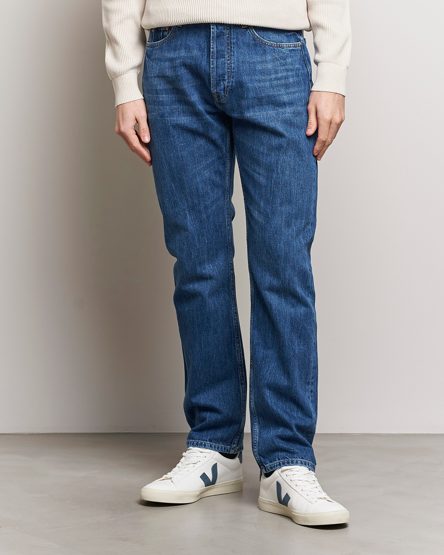 Homme | J.Lindeberg | J.Lindeberg | Cody Slub Regular Jeans Mid Blue