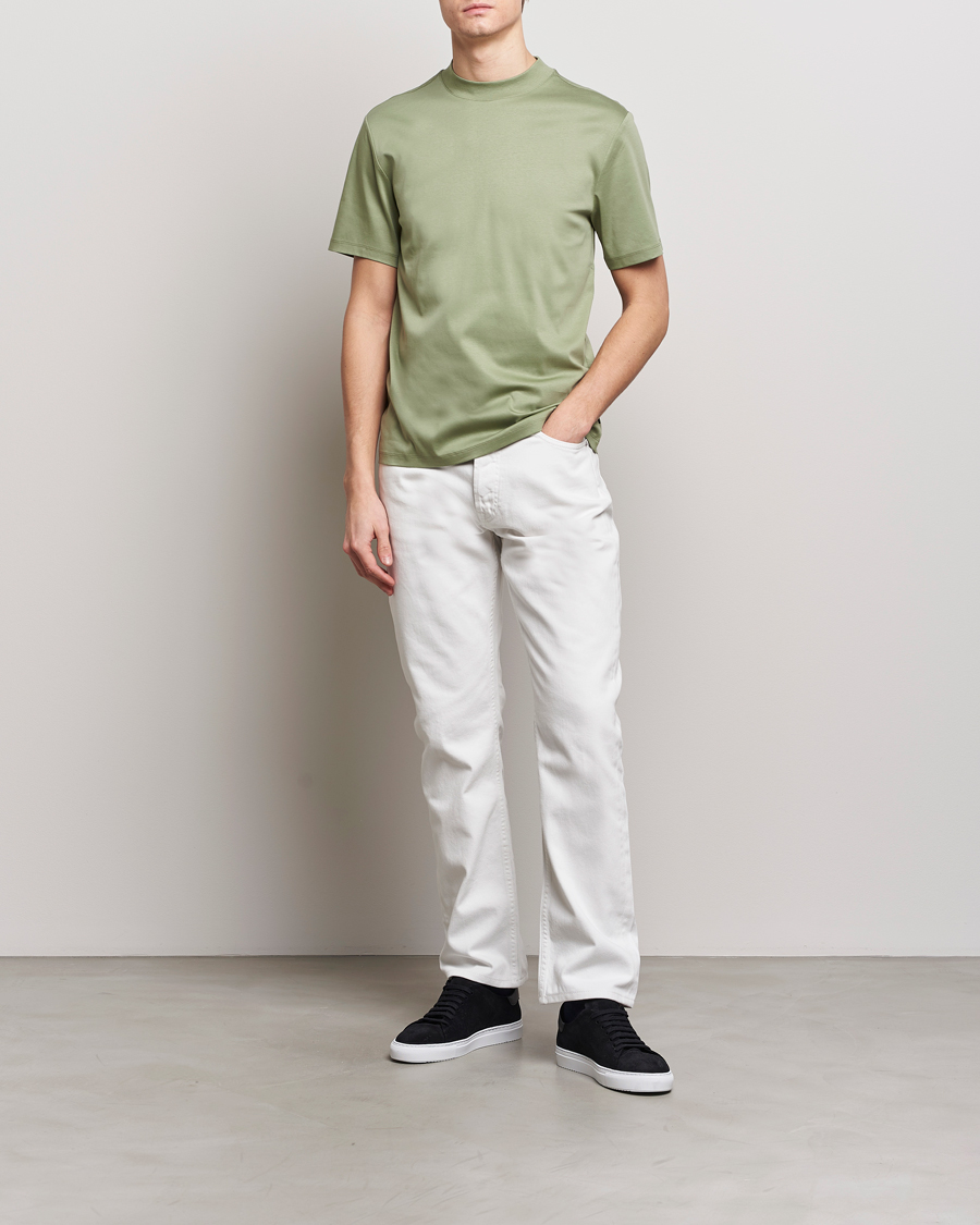 Homme | T-shirts | J.Lindeberg | Ace Mock Neck T-Shirt Oil Green