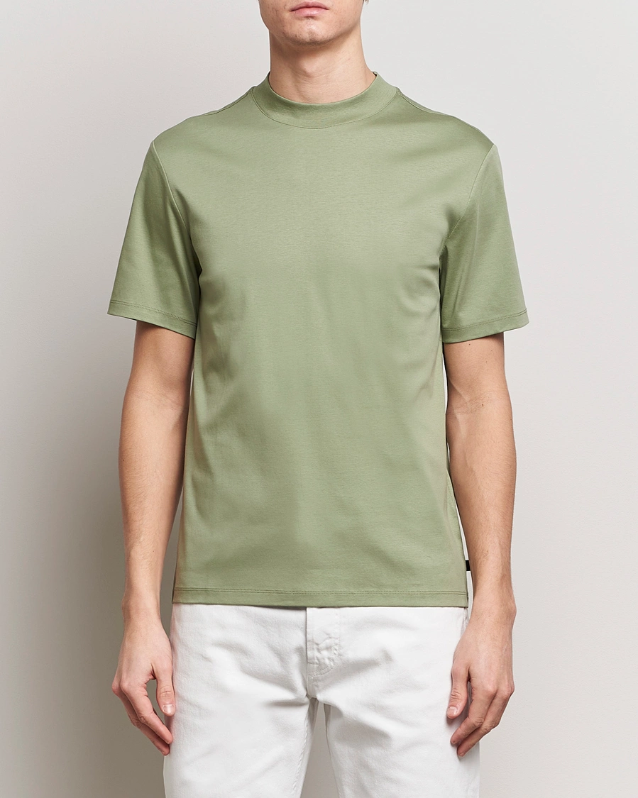 Homme | T-shirts À Manches Courtes | J.Lindeberg | Ace Mock Neck T-Shirt Oil Green