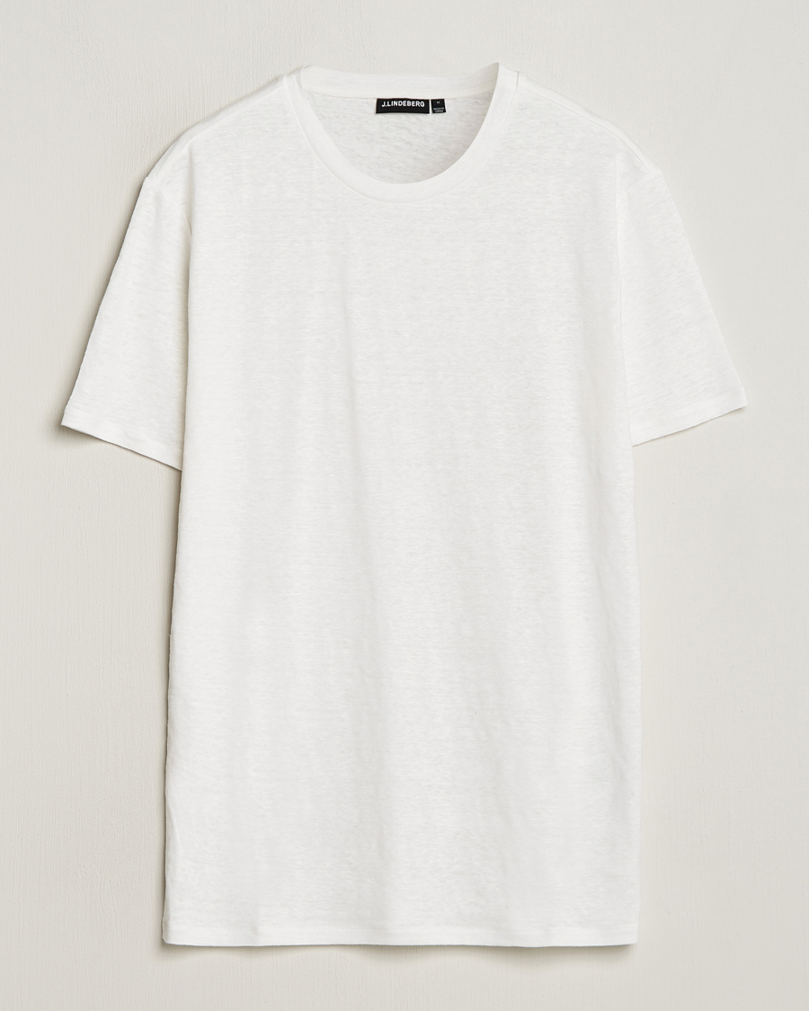 Homme | T-shirts | J.Lindeberg | Coma Linen T-Shirt Cloud White