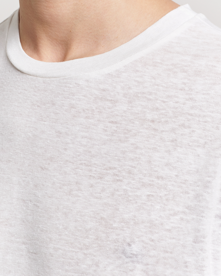 Homme | T-shirts | J.Lindeberg | Coma Linen T-Shirt Cloud White