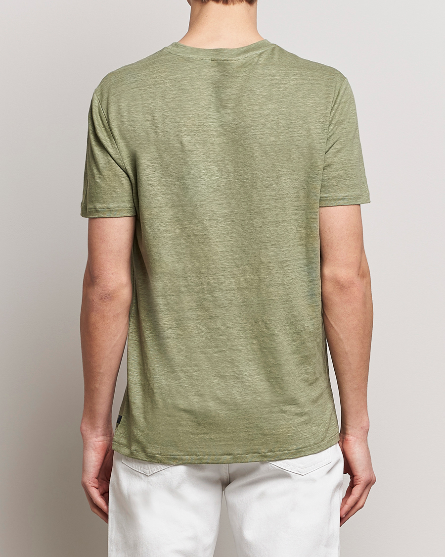 Homme | T-shirts | J.Lindeberg | Coma Linen T-Shirt Oil Green