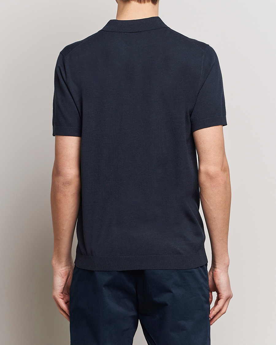 Homme | Polos | J.Lindeberg | Ridge Rayon Silk Polo Navy