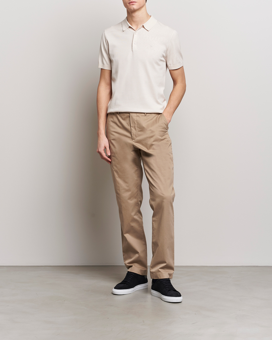 Homme | Polos | J.Lindeberg | Ridge Rayon Silk Polo Moonbeam