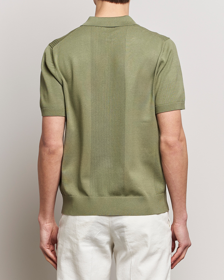 Homme | Polos | J.Lindeberg | Reymond Solid Knitted Polo Oil Green