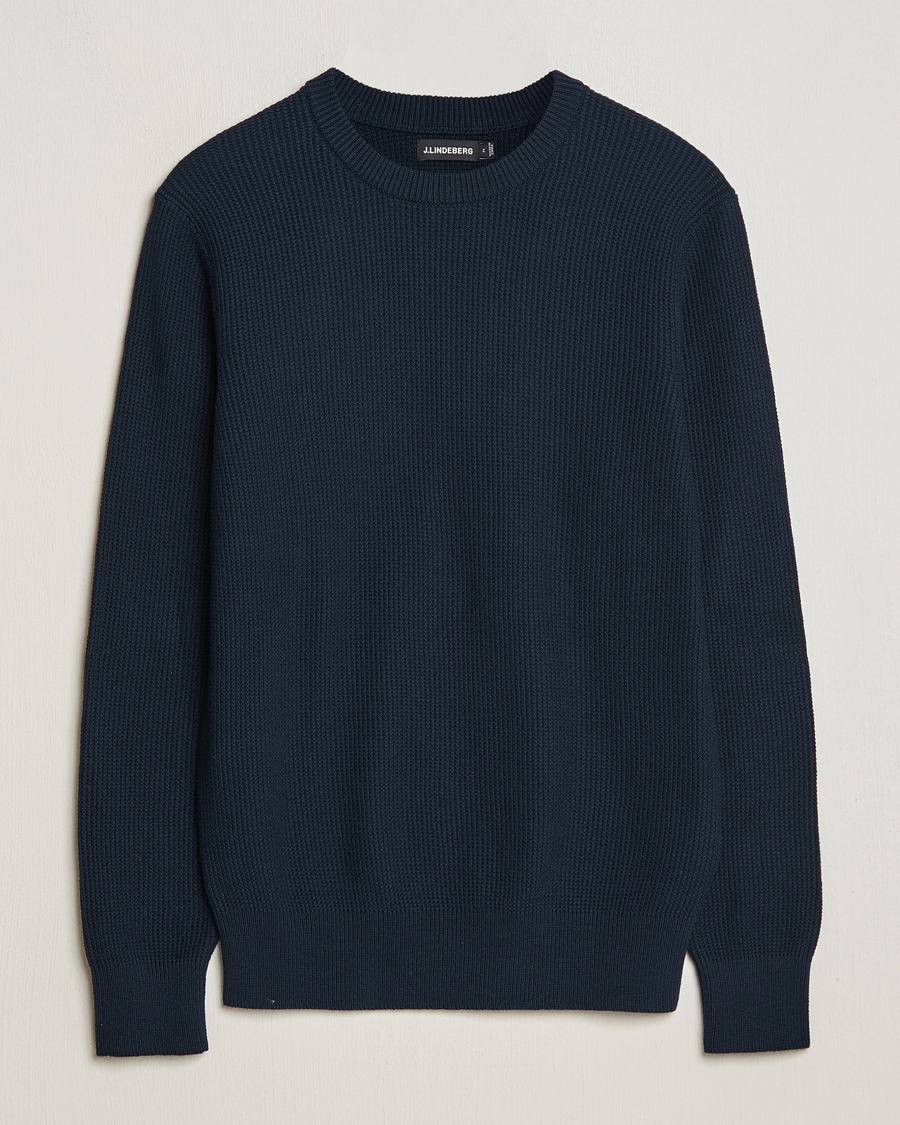 Homme | Pulls Et Tricots | J.Lindeberg | Arthur Structure Organic Cotton Crew Neck Navy