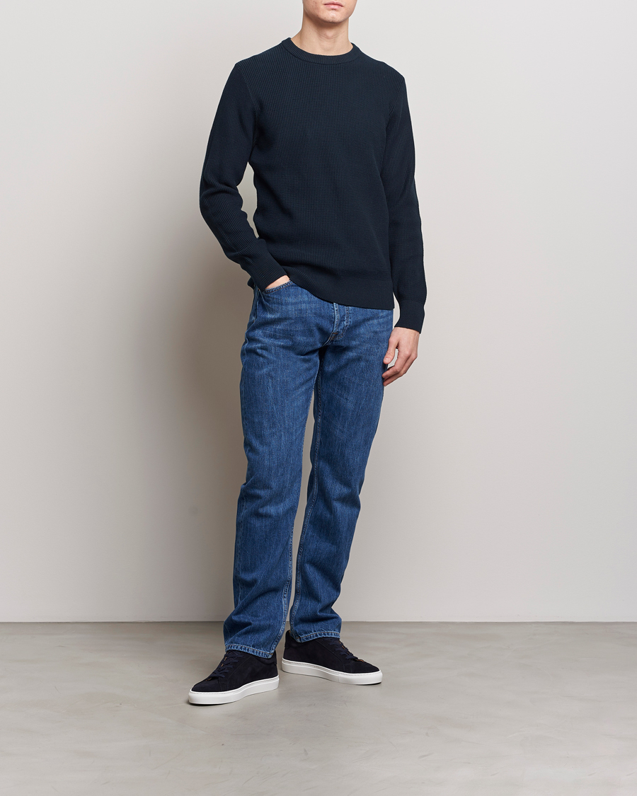 Homme | Pulls Et Tricots | J.Lindeberg | Arthur Structure Organic Cotton Crew Neck Navy