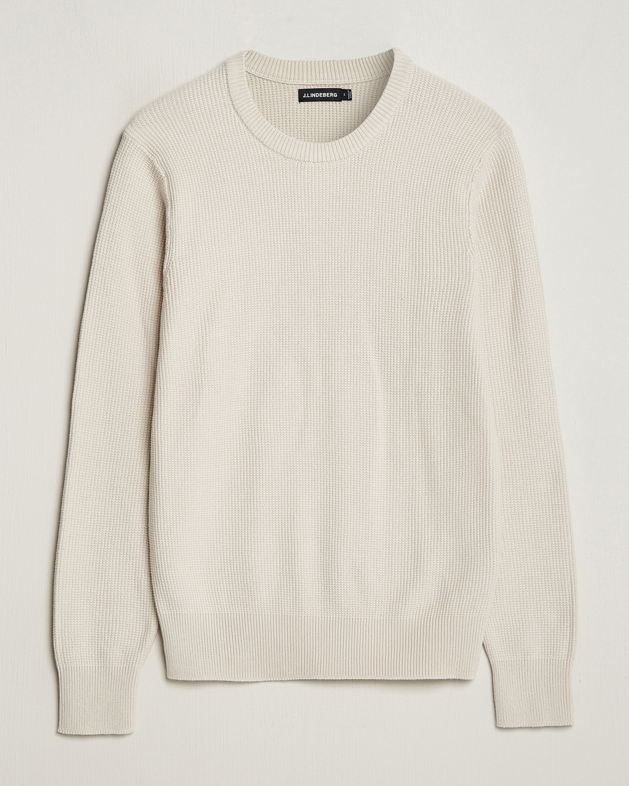 Homme | Pulls Et Tricots | J.Lindeberg | Arthur Structure Organic Cotton Crew Neck Moonbeam