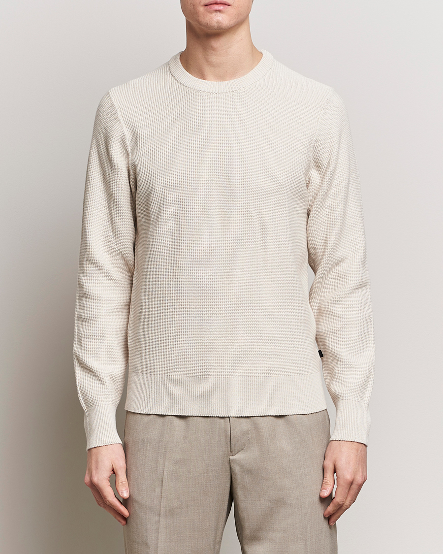 Homme | Pulls Et Tricots | J.Lindeberg | Arthur Structure Organic Cotton Crew Neck Moonbeam