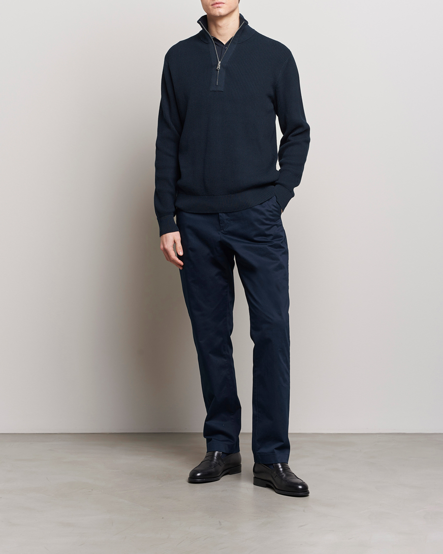 Homme | Pulls Et Tricots | J.Lindeberg | Alex Half Zip Organic Cotton Sweater Navy