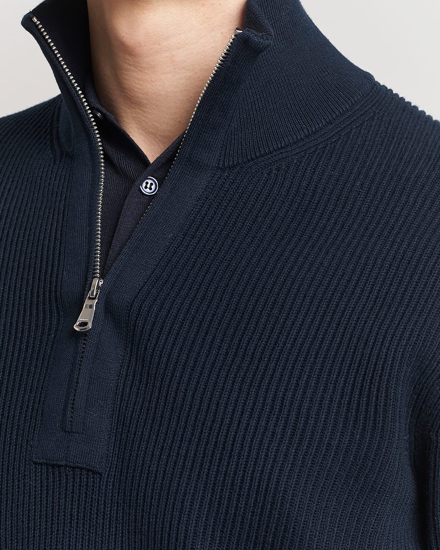 Homme | Pulls Et Tricots | J.Lindeberg | Alex Half Zip Organic Cotton Sweater Navy