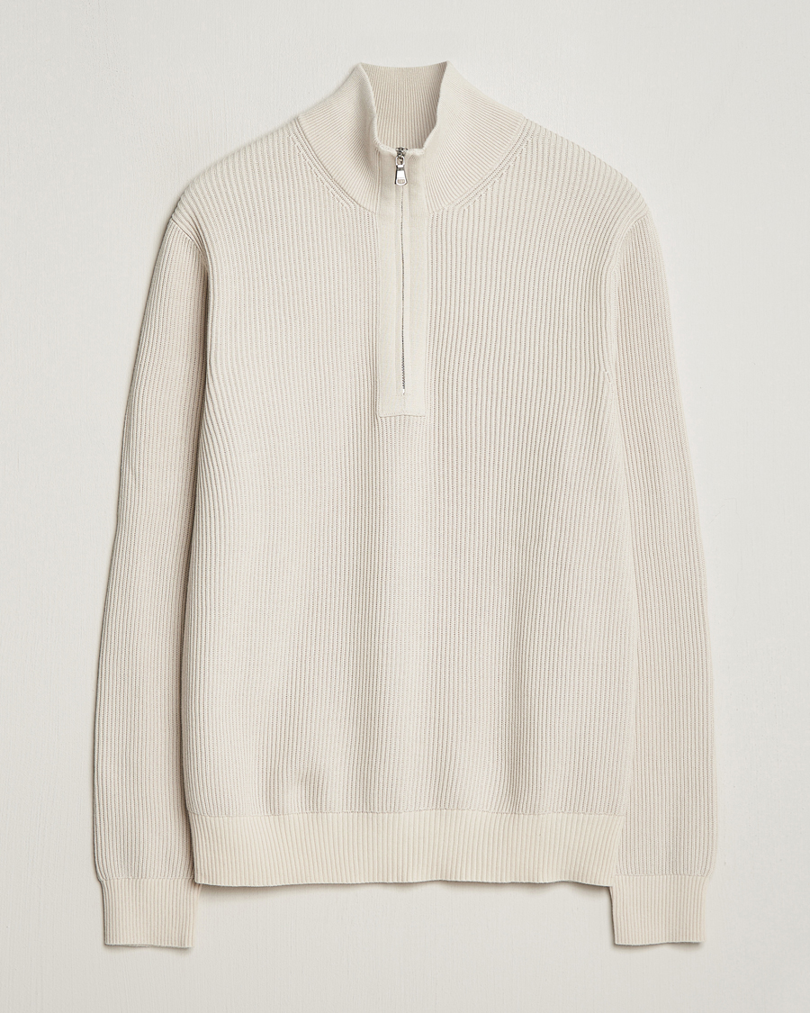 Homme | Pulls Et Tricots | J.Lindeberg | Alex Half Zip Organic Cotton Sweater Moonbeam