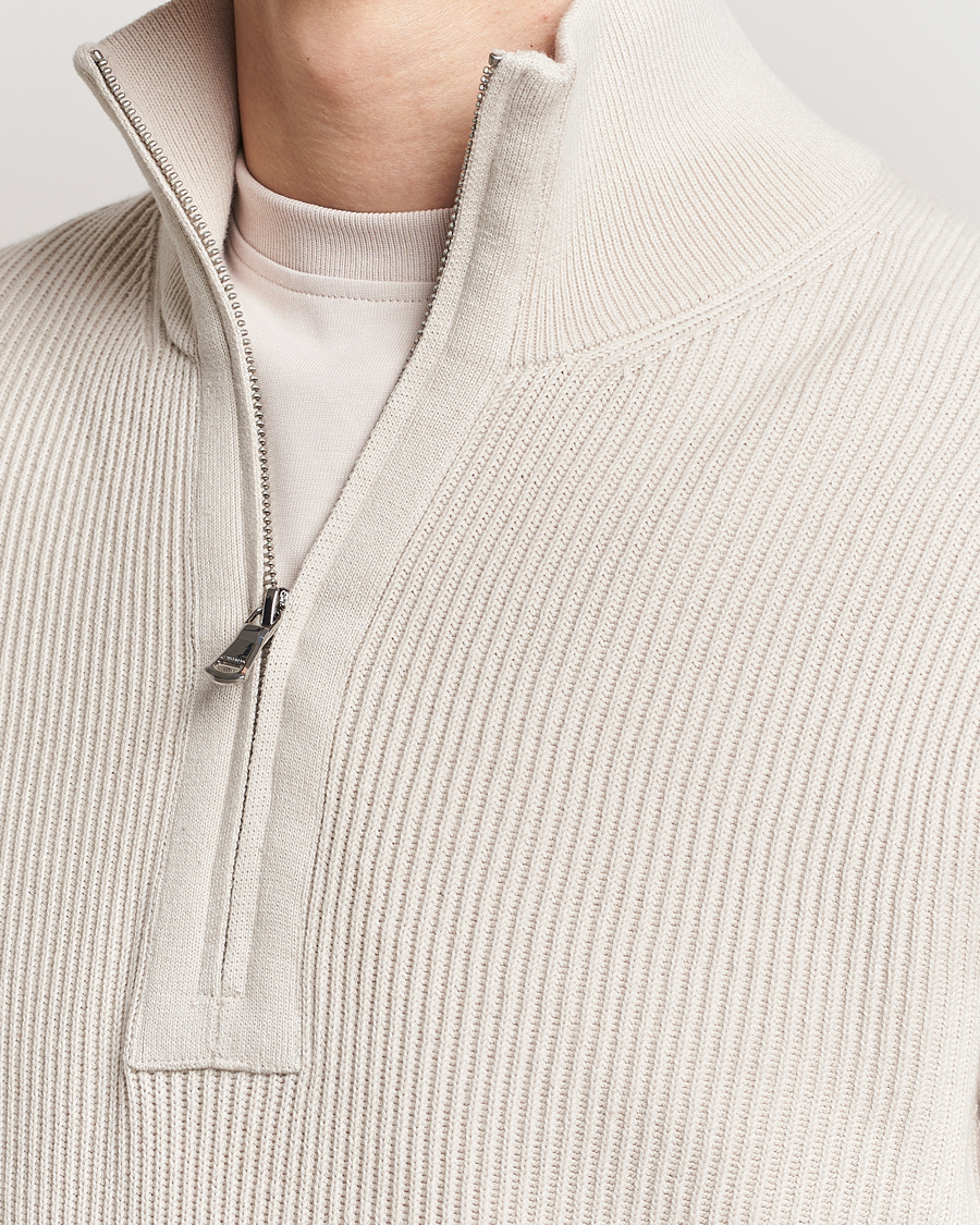 Homme | Pulls Et Tricots | J.Lindeberg | Alex Half Zip Organic Cotton Sweater Moonbeam