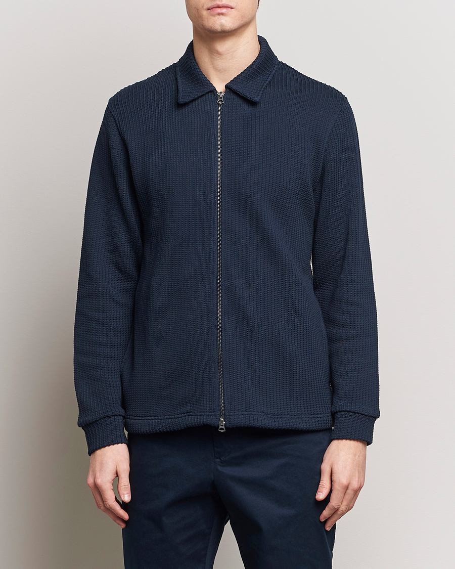 Homme | Pulls Et Tricots | J.Lindeberg | Lansa Jersey Zip Jacket Navy