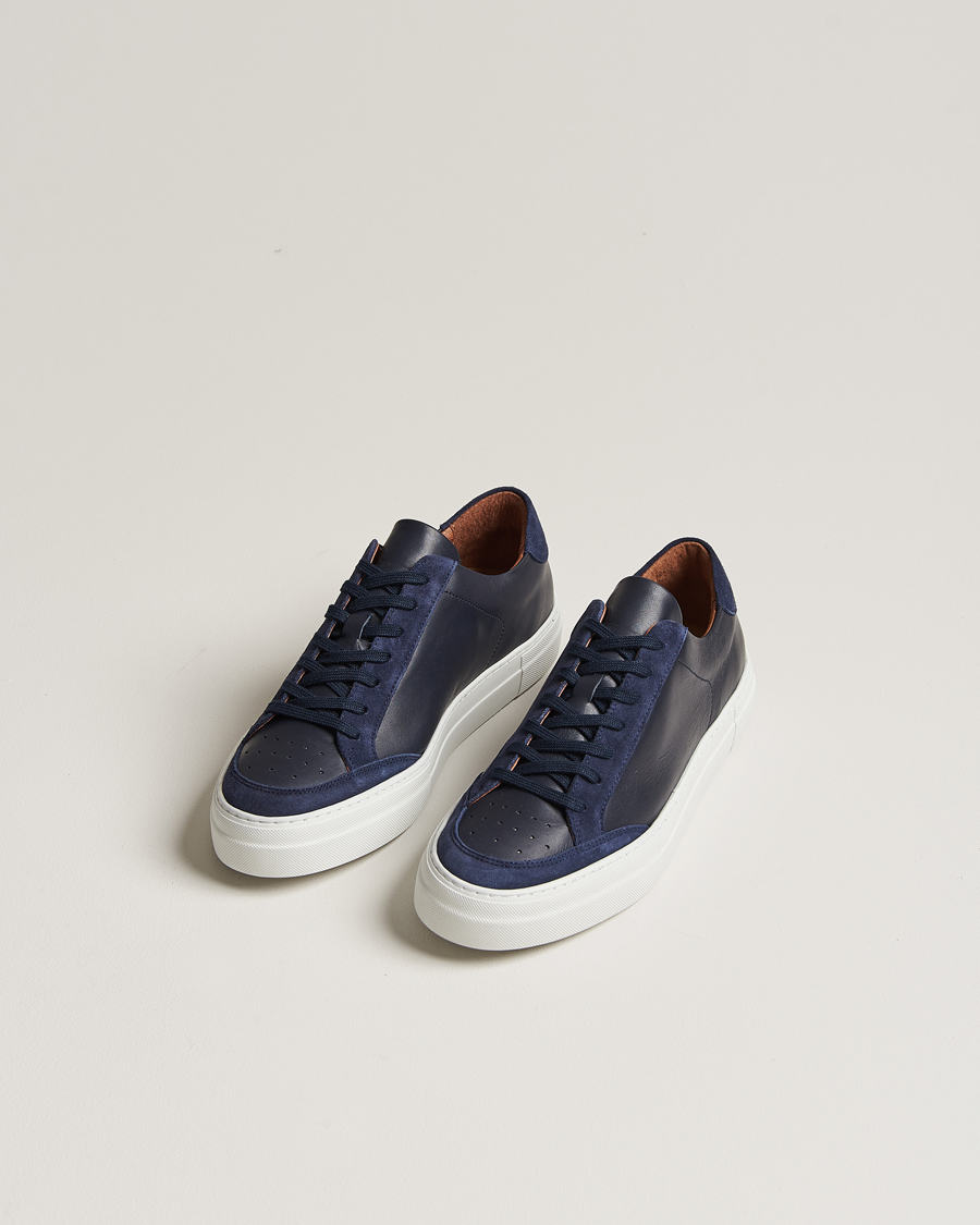 Homme | J.Lindeberg Art Signature Leather Sneaker Navy | J.Lindeberg | Art Signature Leather Sneaker Navy