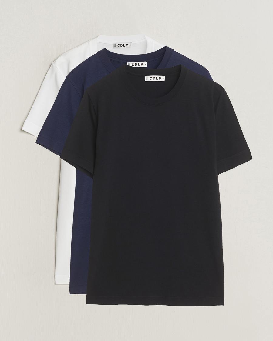 Homme | T-shirts | CDLP | 3-Pack Midweight T-Shirt White/Navy/Black