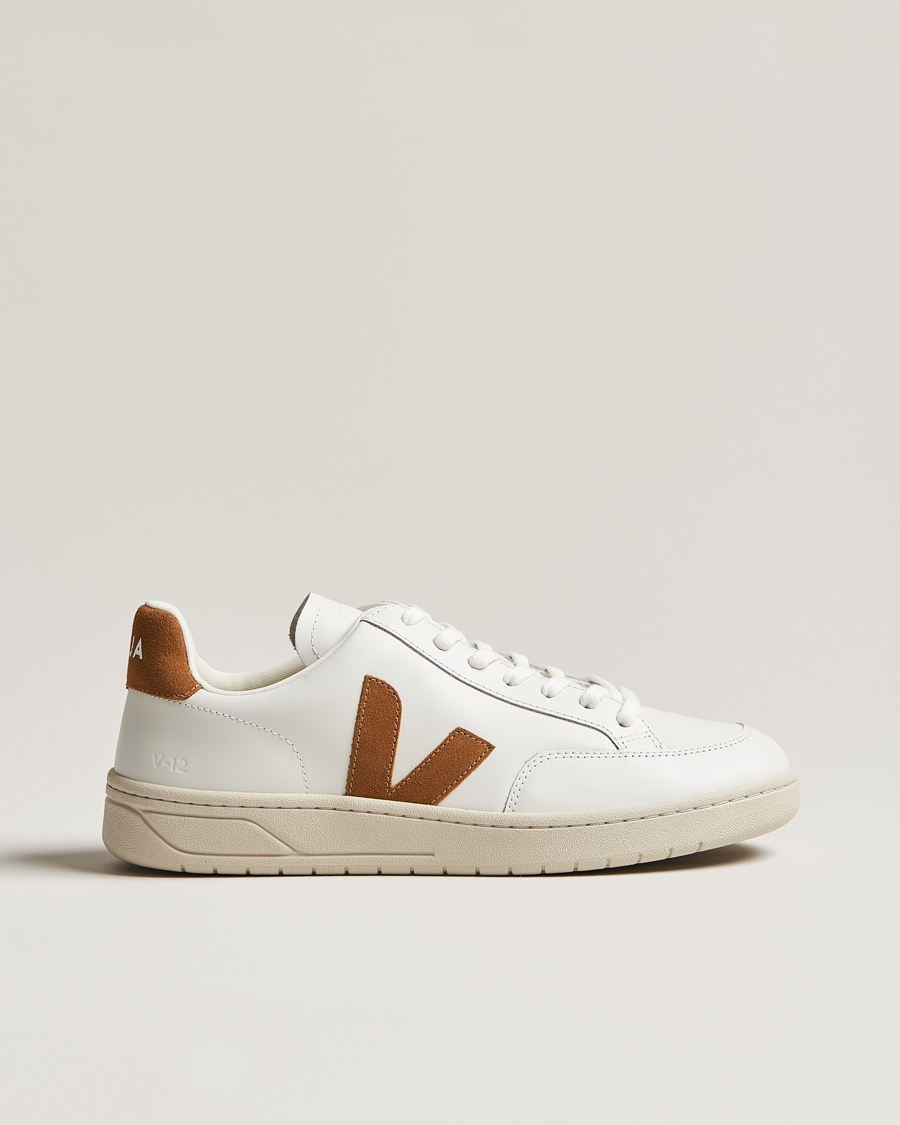 Homme | Veja V-12 Sneaker Extra White/Camel | Veja | V-12 Sneaker Extra White/Camel