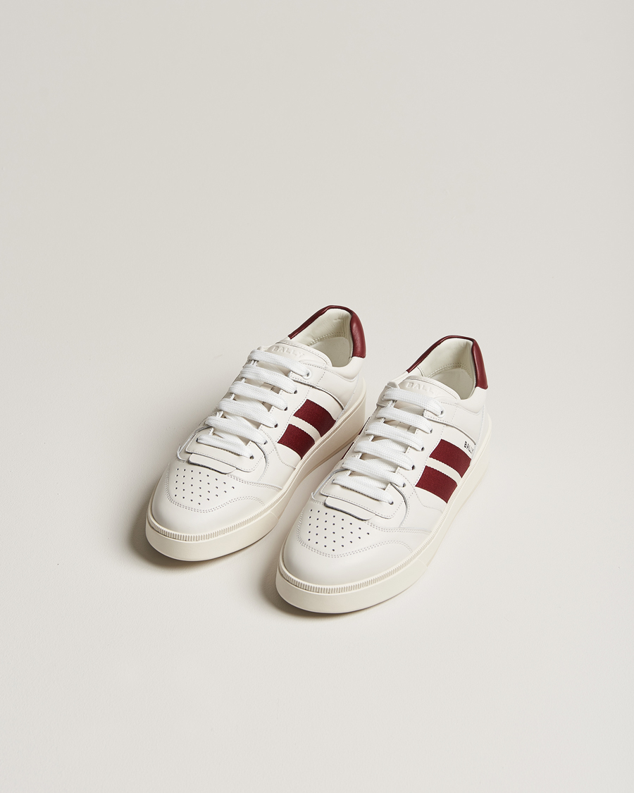 Homme | Baskets Blanches | Bally | Rebby Leather Sneaker White/Ballyred