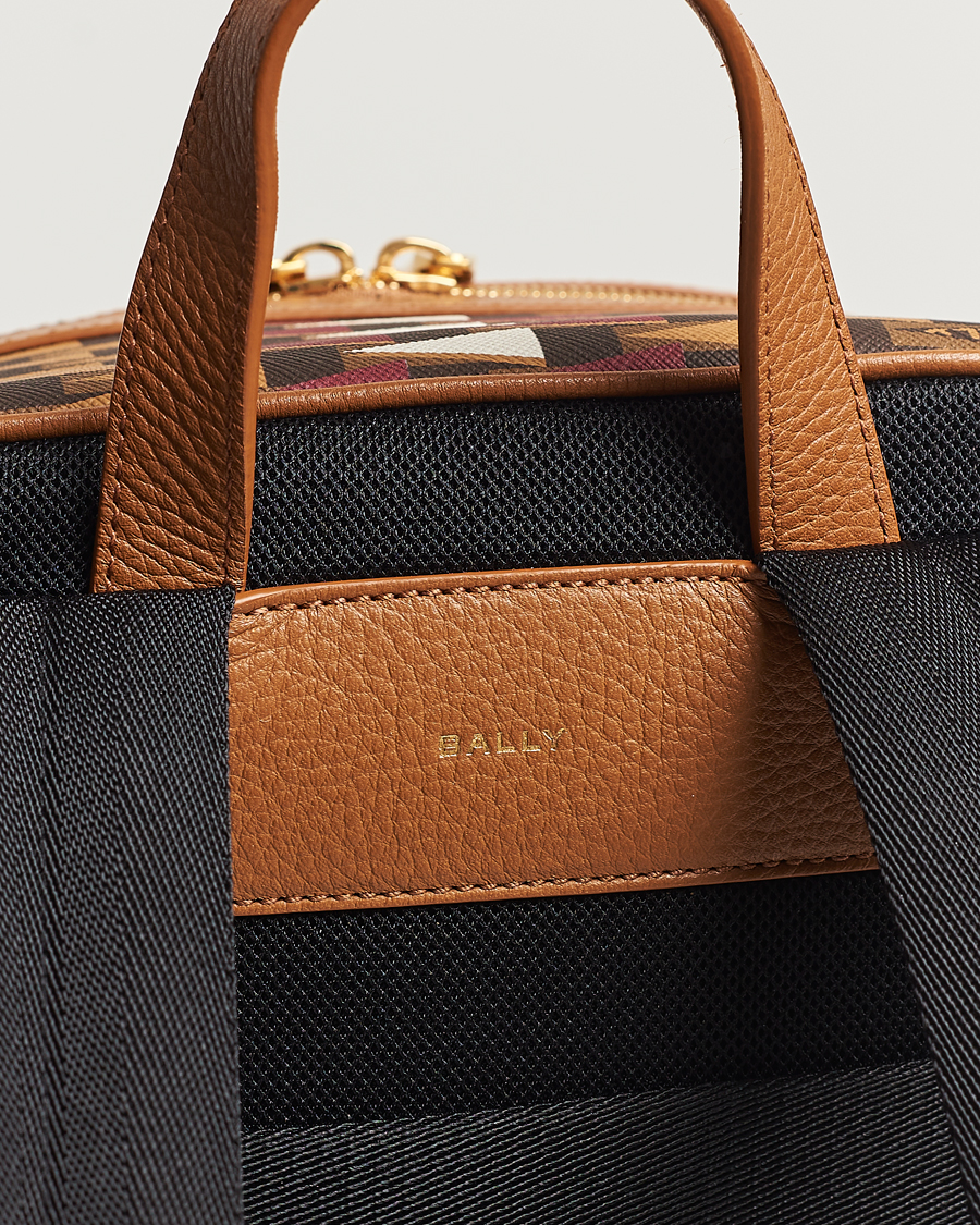 Homme | Bally Pennant Monogram Leather Backpack Brown | Bally | Pennant Monogram Leather Backpack Brown