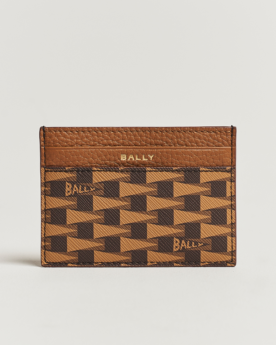 Homme | Bally Pennant Monogram Leather Card Holder Brown | Bally | Pennant Monogram Leather Card Holder Brown