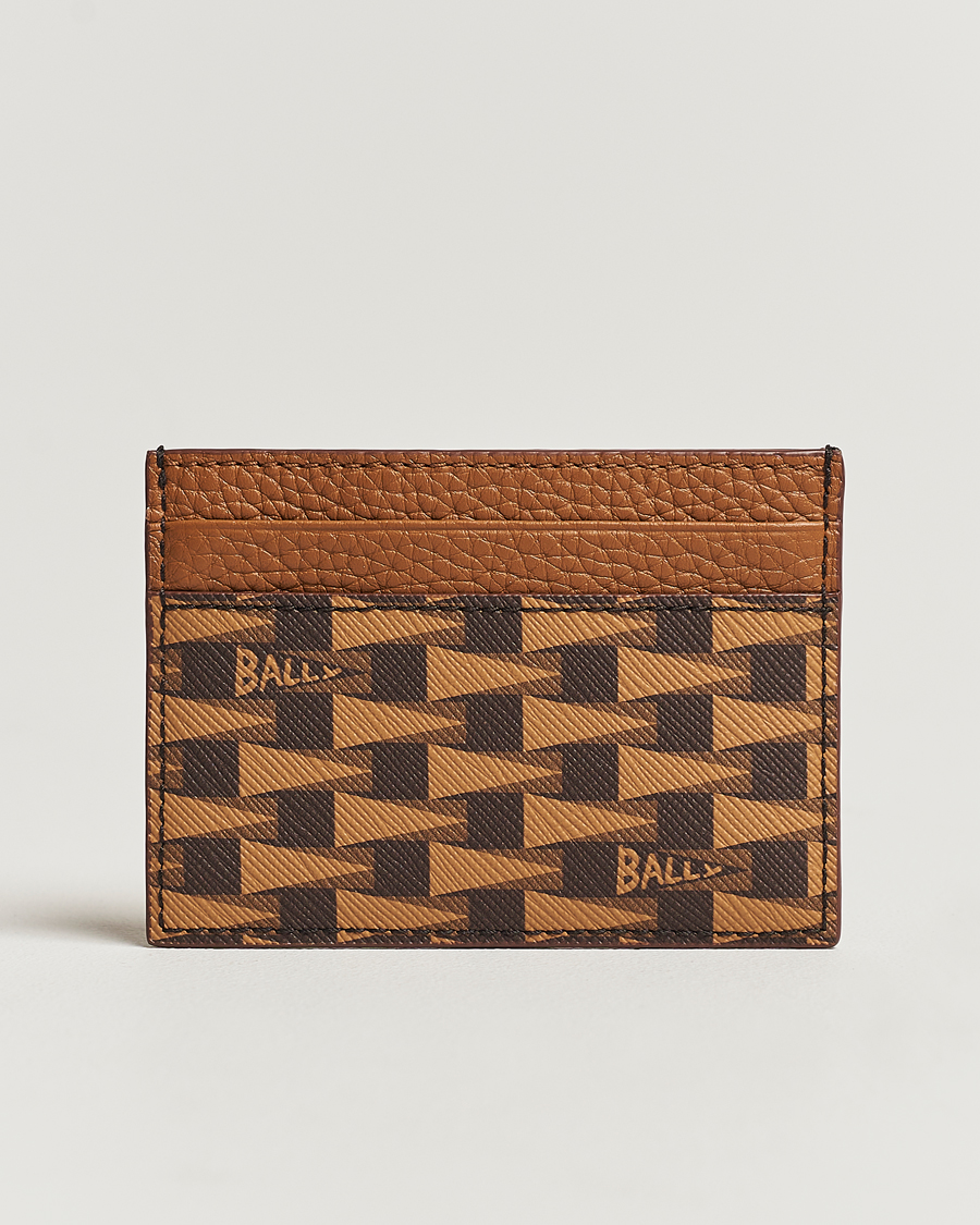 Homme |  | Bally | Pennant Monogram Leather Card Holder Brown