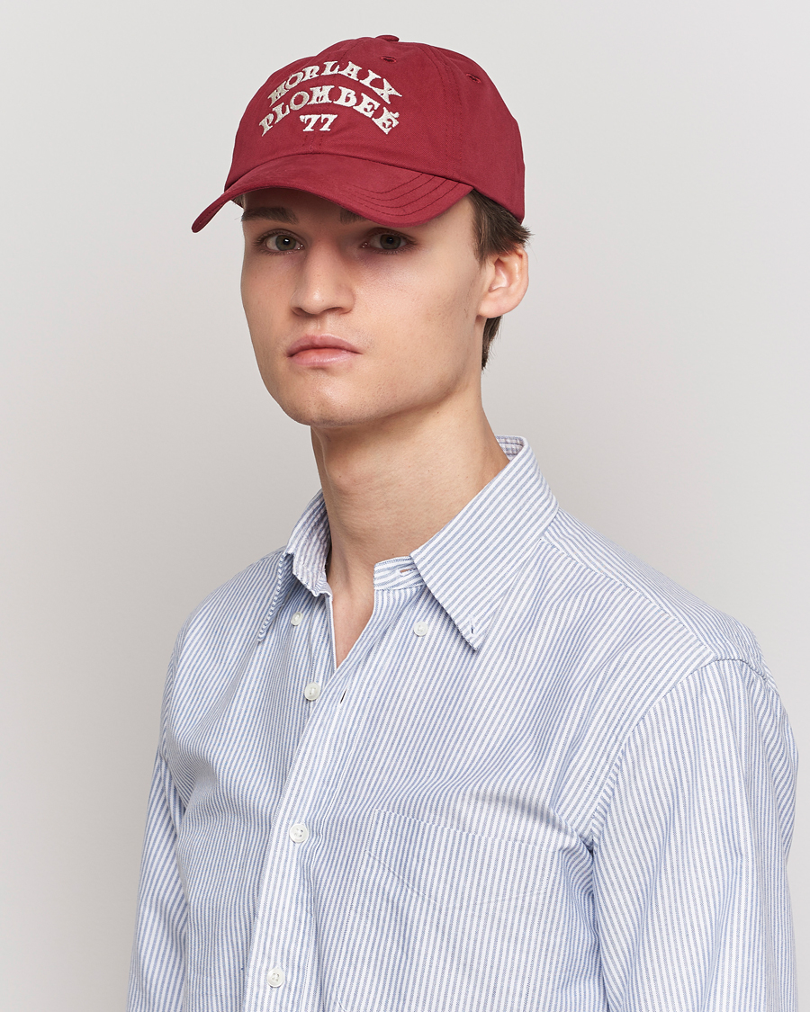 Homme | Drake's Morlaix Plombee 77 Baseball Cap Red | Drake's | Morlaix Plombee 77 Baseball Cap Red