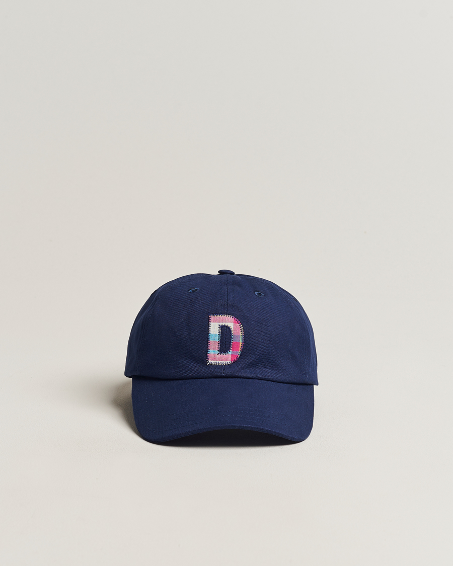 Homme | Drake's Madras D Aplique Baseball Cap Navy | Drake's | Madras D Aplique Baseball Cap Navy
