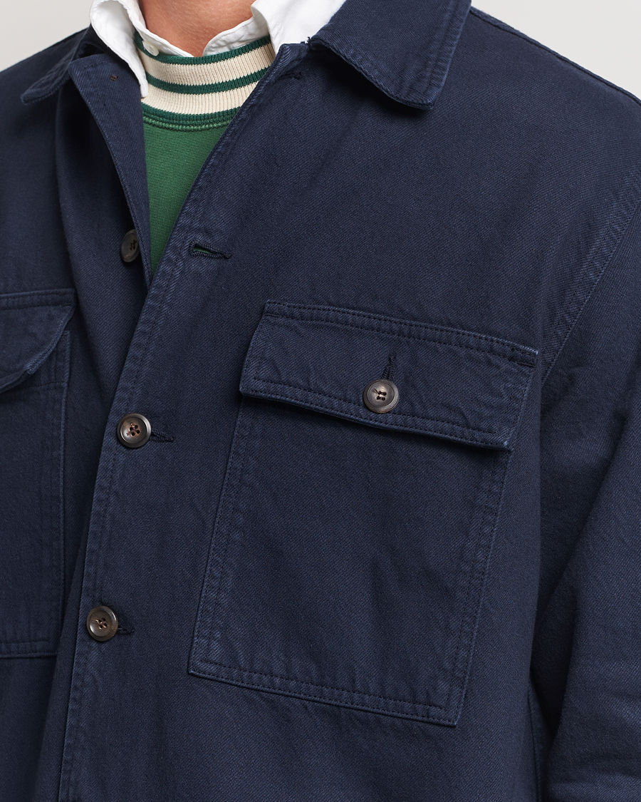 Homme | Chemises | Drake's | Cotton Field Shirt Navy