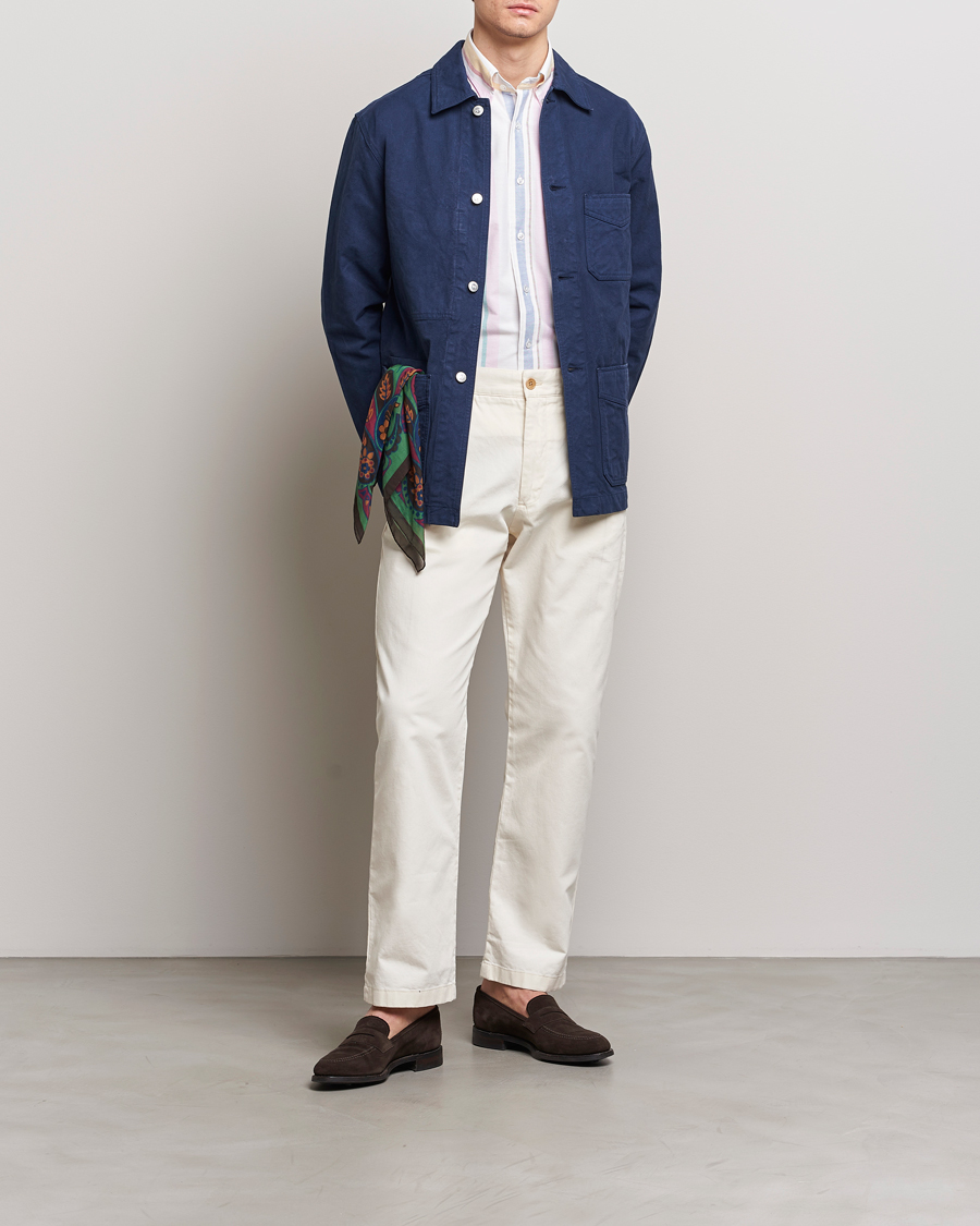 Homme | Manteaux Et Vestes | Drake's | Duck Cotton Canvas Shore Jacket Navy